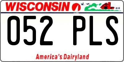 WI license plate 052PLS