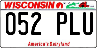 WI license plate 052PLU