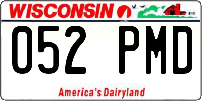 WI license plate 052PMD