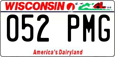 WI license plate 052PMG