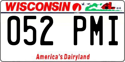 WI license plate 052PMI