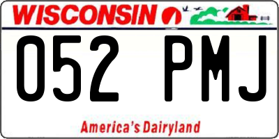 WI license plate 052PMJ