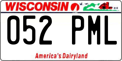 WI license plate 052PML