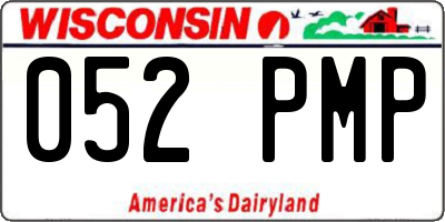 WI license plate 052PMP