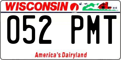 WI license plate 052PMT