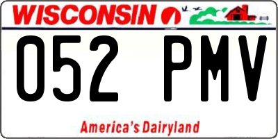 WI license plate 052PMV