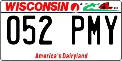 WI license plate 052PMY