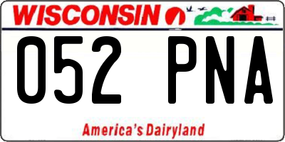 WI license plate 052PNA