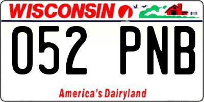 WI license plate 052PNB