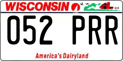 WI license plate 052PRR