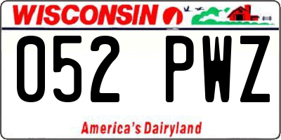 WI license plate 052PWZ