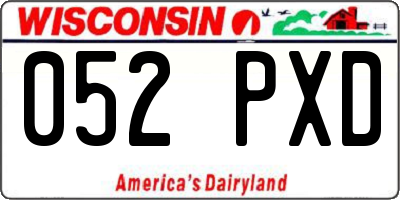 WI license plate 052PXD
