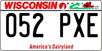 WI license plate 052PXE