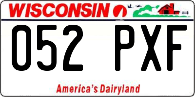 WI license plate 052PXF