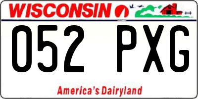 WI license plate 052PXG
