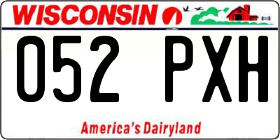 WI license plate 052PXH