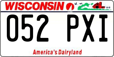 WI license plate 052PXI