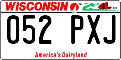 WI license plate 052PXJ