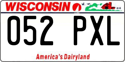WI license plate 052PXL