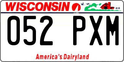 WI license plate 052PXM