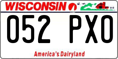 WI license plate 052PXO