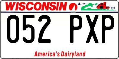 WI license plate 052PXP