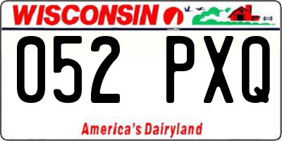 WI license plate 052PXQ