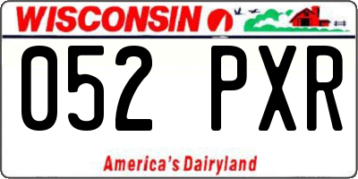 WI license plate 052PXR