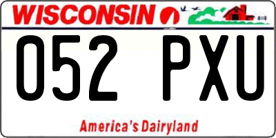 WI license plate 052PXU