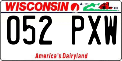 WI license plate 052PXW