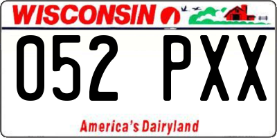 WI license plate 052PXX