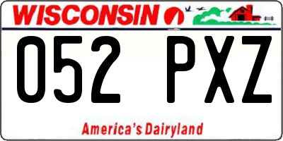 WI license plate 052PXZ