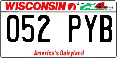 WI license plate 052PYB