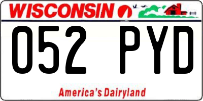 WI license plate 052PYD