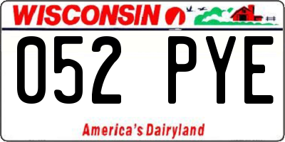 WI license plate 052PYE
