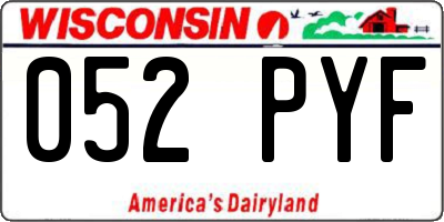 WI license plate 052PYF