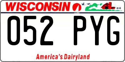 WI license plate 052PYG