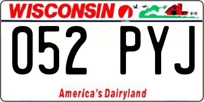 WI license plate 052PYJ