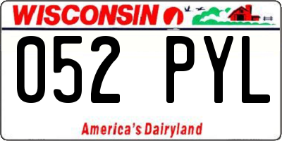 WI license plate 052PYL