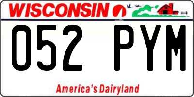 WI license plate 052PYM