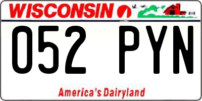 WI license plate 052PYN
