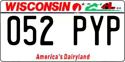 WI license plate 052PYP