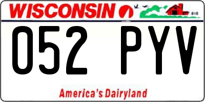 WI license plate 052PYV