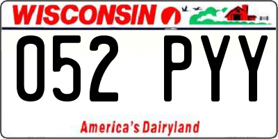 WI license plate 052PYY