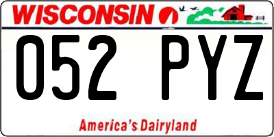 WI license plate 052PYZ