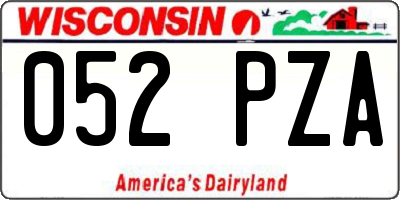 WI license plate 052PZA