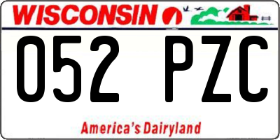 WI license plate 052PZC