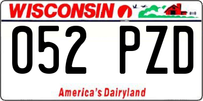 WI license plate 052PZD