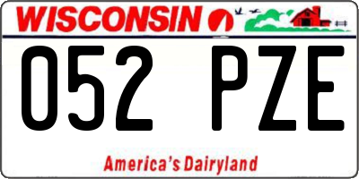 WI license plate 052PZE
