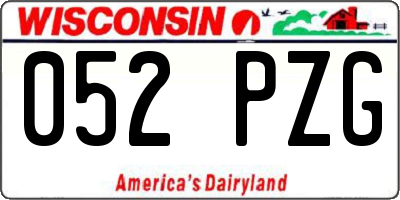 WI license plate 052PZG